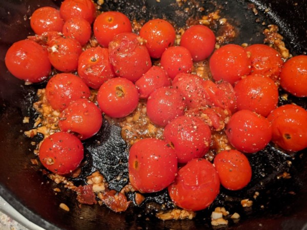 blistered cherry tomatoes