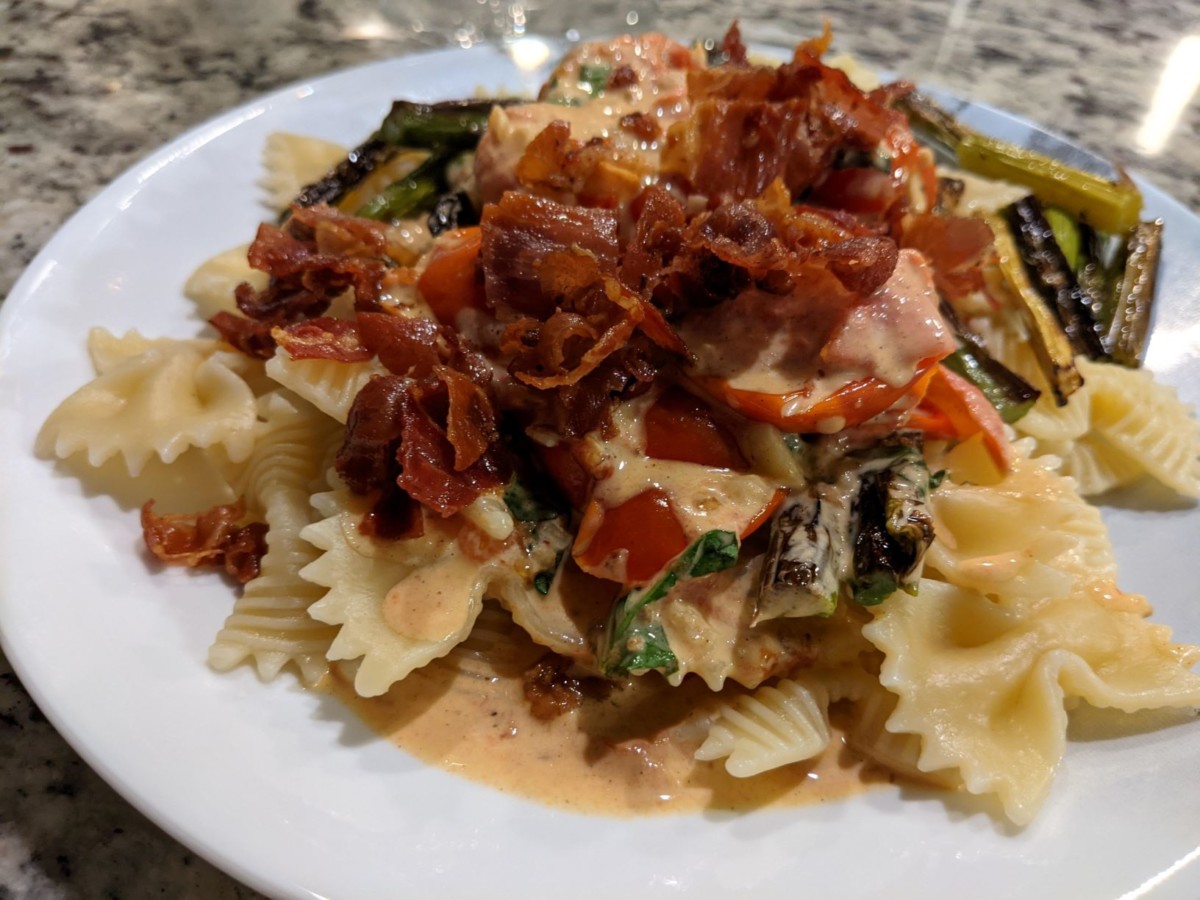 creamy blistered tomato pasta